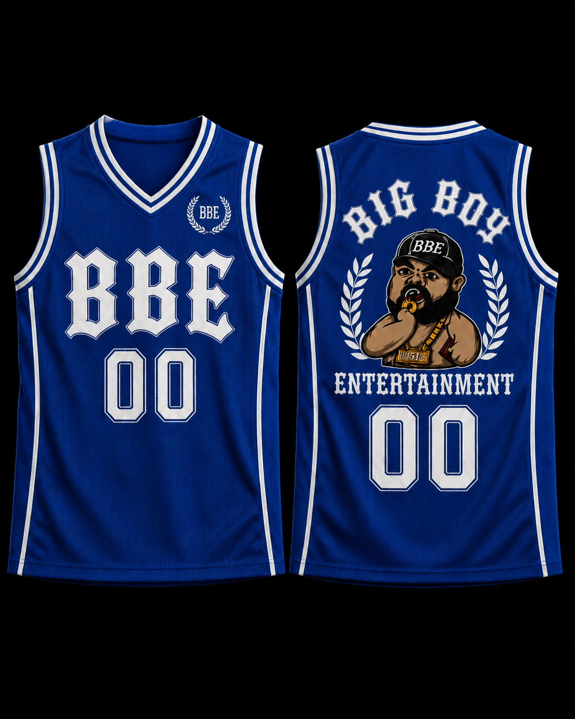 BBE basketball jersey Royal Blue / White front and back