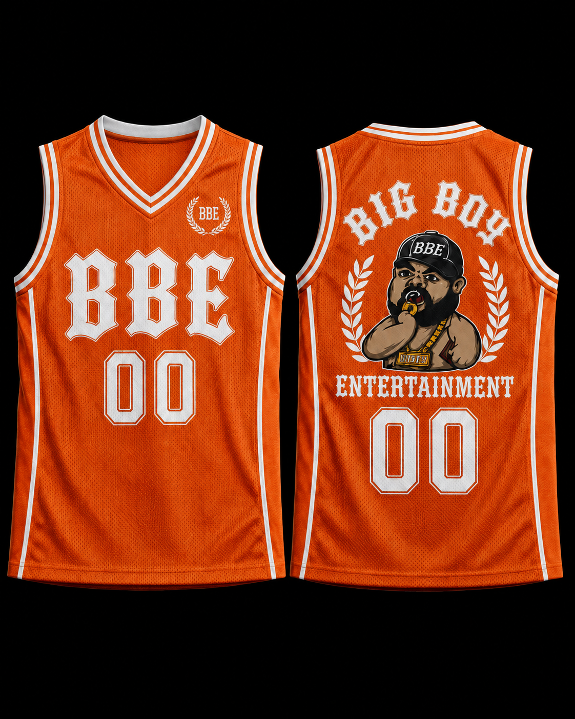 BBE basketball jersey Orange / White front and back